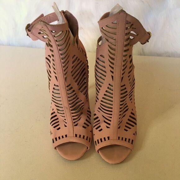 Pazzle blush pink suede high top sandals size 7.5 - Picture 1 of 5
